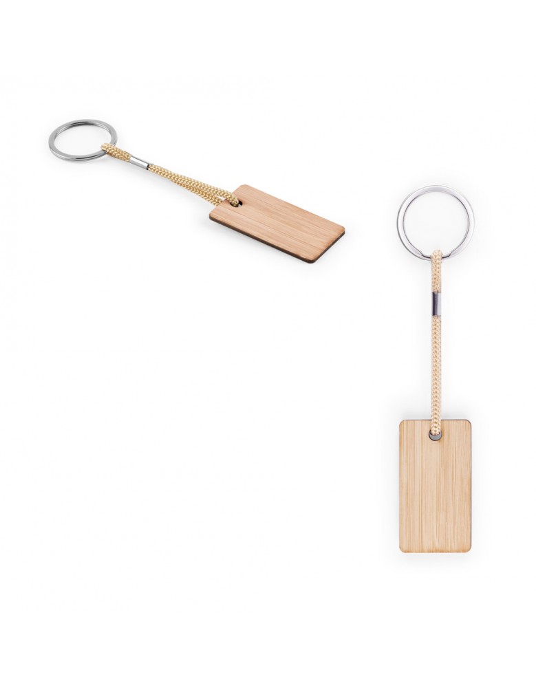 Chaveiro Personalizado em Bambu com Cordão em PET – 95089