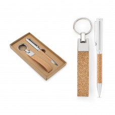 95106 – Kit Executivo Personalizado Evans Caneta e Chaveiro em Cortiça