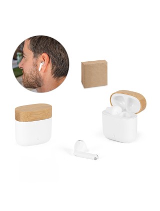 97193 – Fone de Ouvido Wireless Personalizado Cobain em ABS Reciclado e Bambu