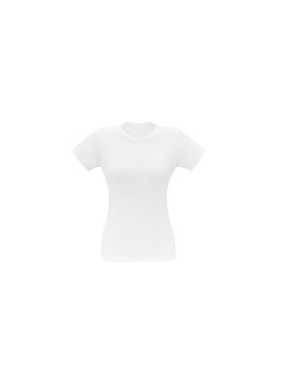 Camiseta feminina personalizada branca em algodão c/ fio penteado - 30503