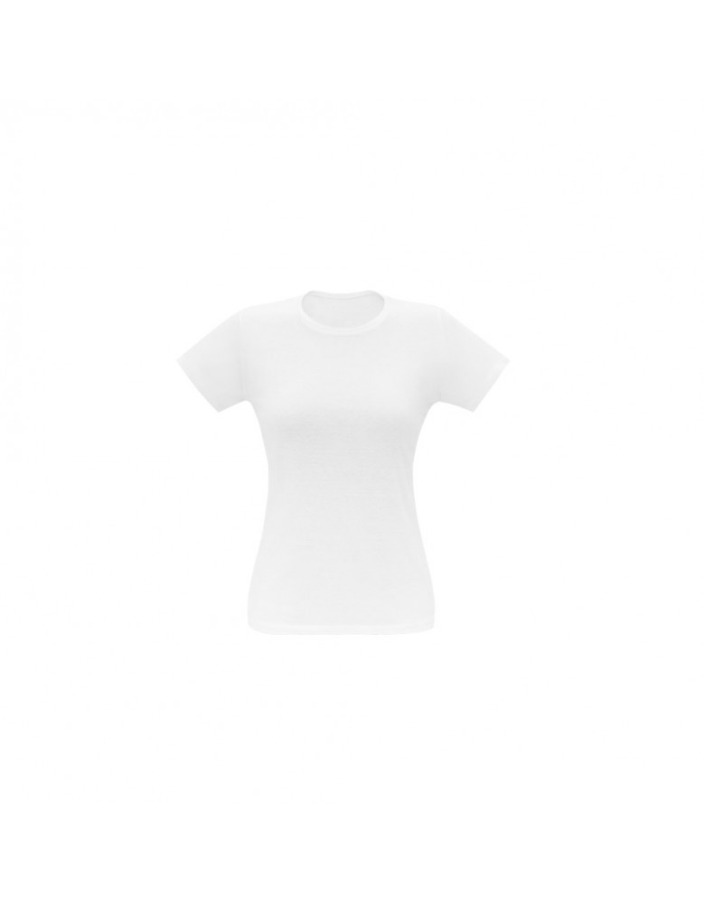 Camiseta feminina personalizada branca em algodão c/ fio penteado - 30503