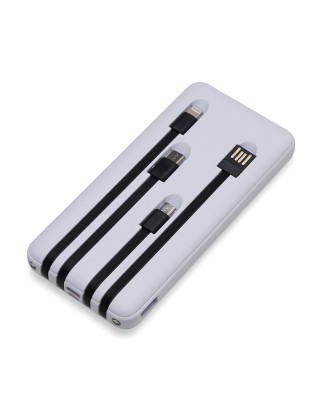 Power Bank 10.000mAh com Lanterna e Multissaídas Personalizado - 04052