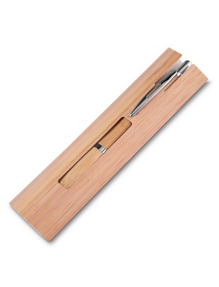 Caneta Ecológica de Bambu com Estojo Personalizada - 14664