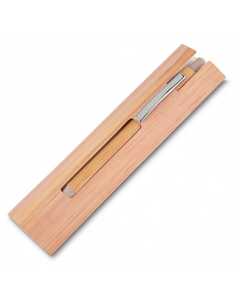 Caneta Ecológica de Bambu com Estojo Personalizada - 14672