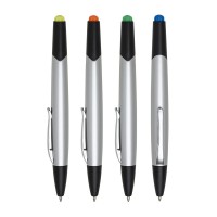 Caneta Plástica com Marca Texto Personalizada - ER2049