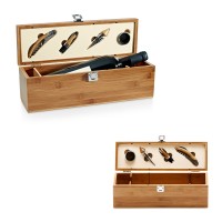 Conjunto para vinho em bambu e zinco Personalizado - 94189