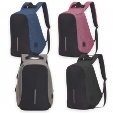 Mochila Poliéster Anti-Furto USB Personalizada - 14290