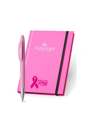 Kit de Caneta com Caderno Personalizado Outubro Rosa - P0120