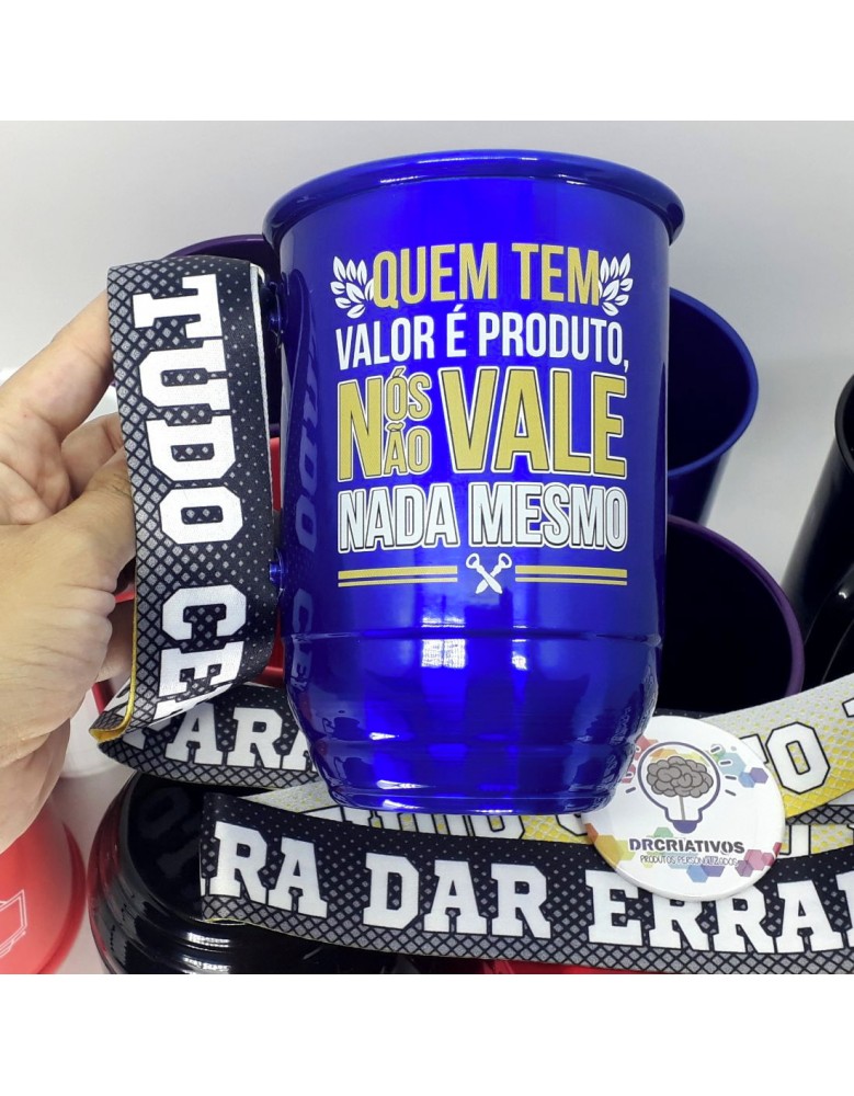 Caneca de aluminio para chopp e cerveja com Tirante personalizada 350ml - G01-11