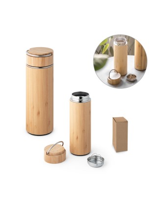 Squeeze em bambu e aço inox 440 ml Personalizada - 94239