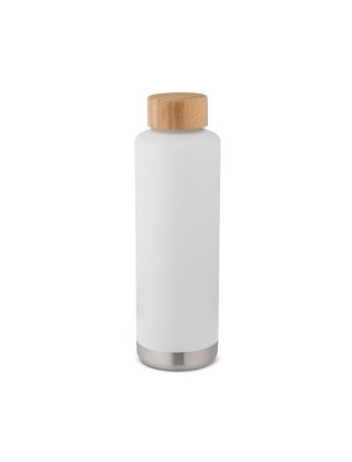 Squeeze em aço inox com tampa de bambu  640 ml Personalizada - 94662