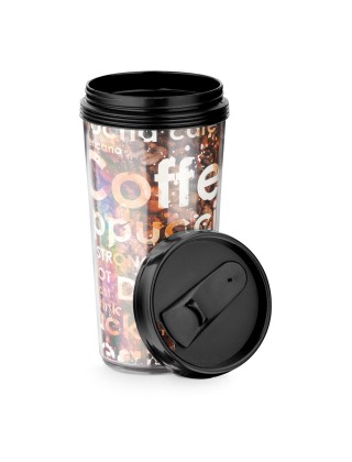 Copo de viagem em PP e PS com corpo duplo 520 ml Personalizado - 94666