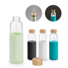 Squeeze em vidro  com tampa em bambu 600 ml Personalizada - 94699