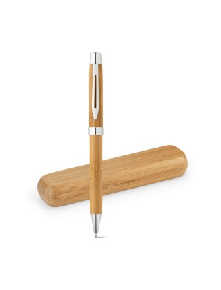 Caneta em bambu com Estojo Personalizada - 91820