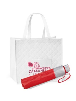 kit Bolsa e Guarda chuva Personalizado dia Internacional da Mulher    - KI2M