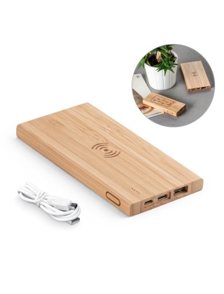 Carregador Portátil / Power bank e carregador Bambu personalizado - 57909