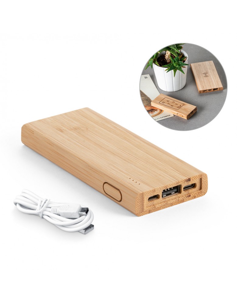 Carregador Portátil / Power bank Bambu personalizado - 57915