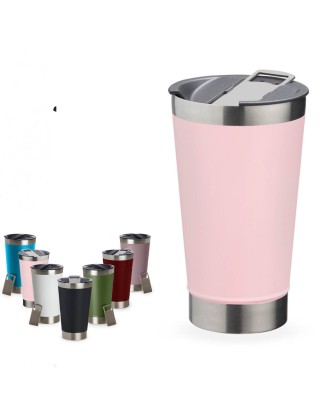 Copo Térmico 500ml com Abridor Personalizado Outubro Rosa -18645L-1