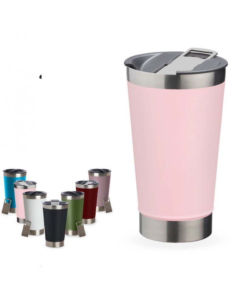 Copo Térmico 500ml com Abridor Personalizado Outubro Rosa -18645L-1