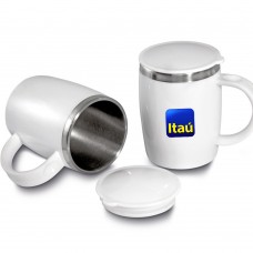 Caneca plástico com inox  400 ML Personalizada - CA0150