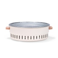 Churrasqueira Portátil Personalizada em Ferro com Alças de Madeira- 09232