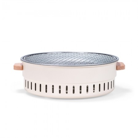 Churrasqueira Portátil Personalizada em Ferro com Alças de Madeira- 09232