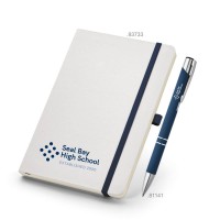 kit Caderno Tipo Moleskine e Caneta Personalizada -MC01533